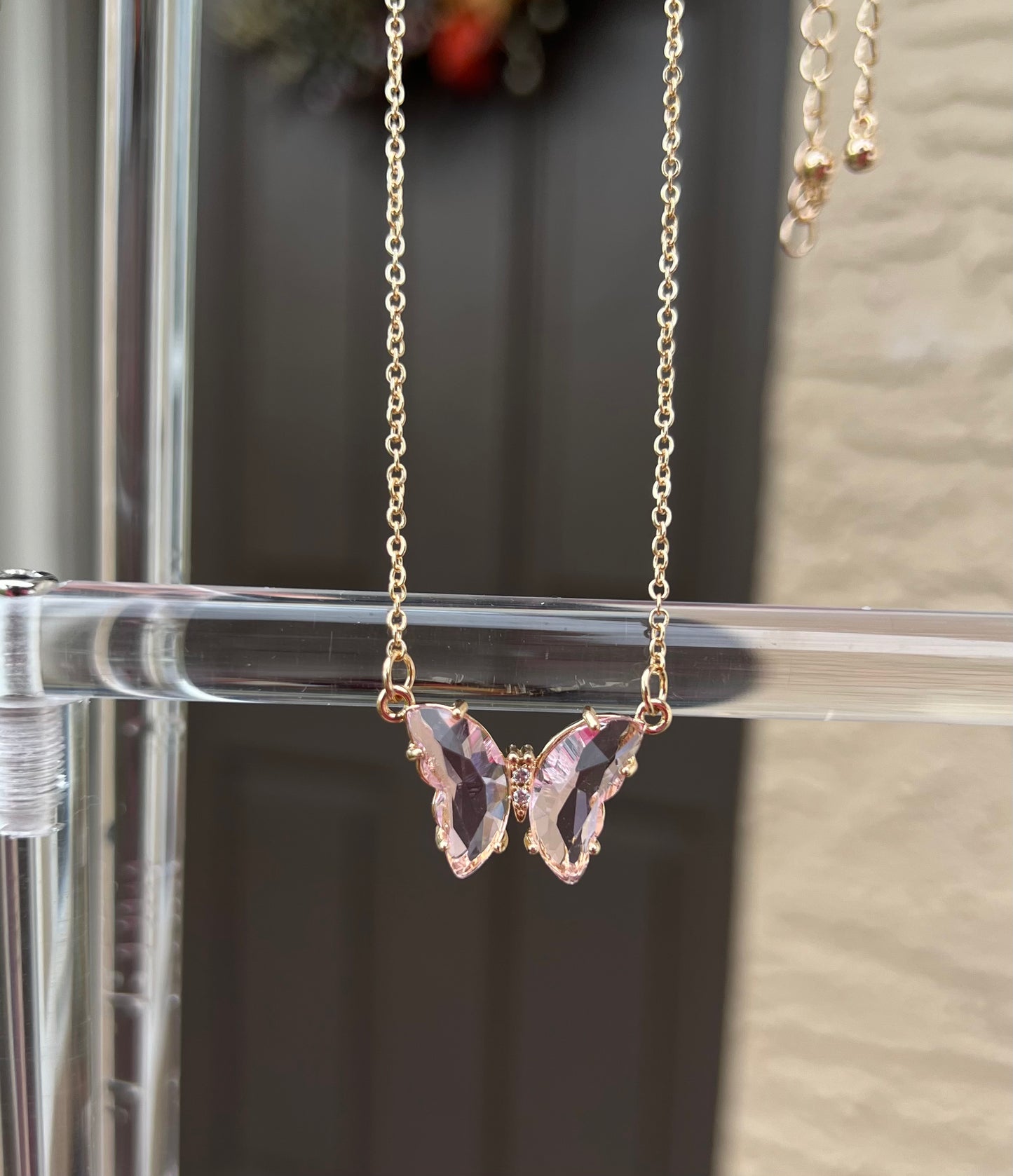 Gemstone Butterfly Necklace