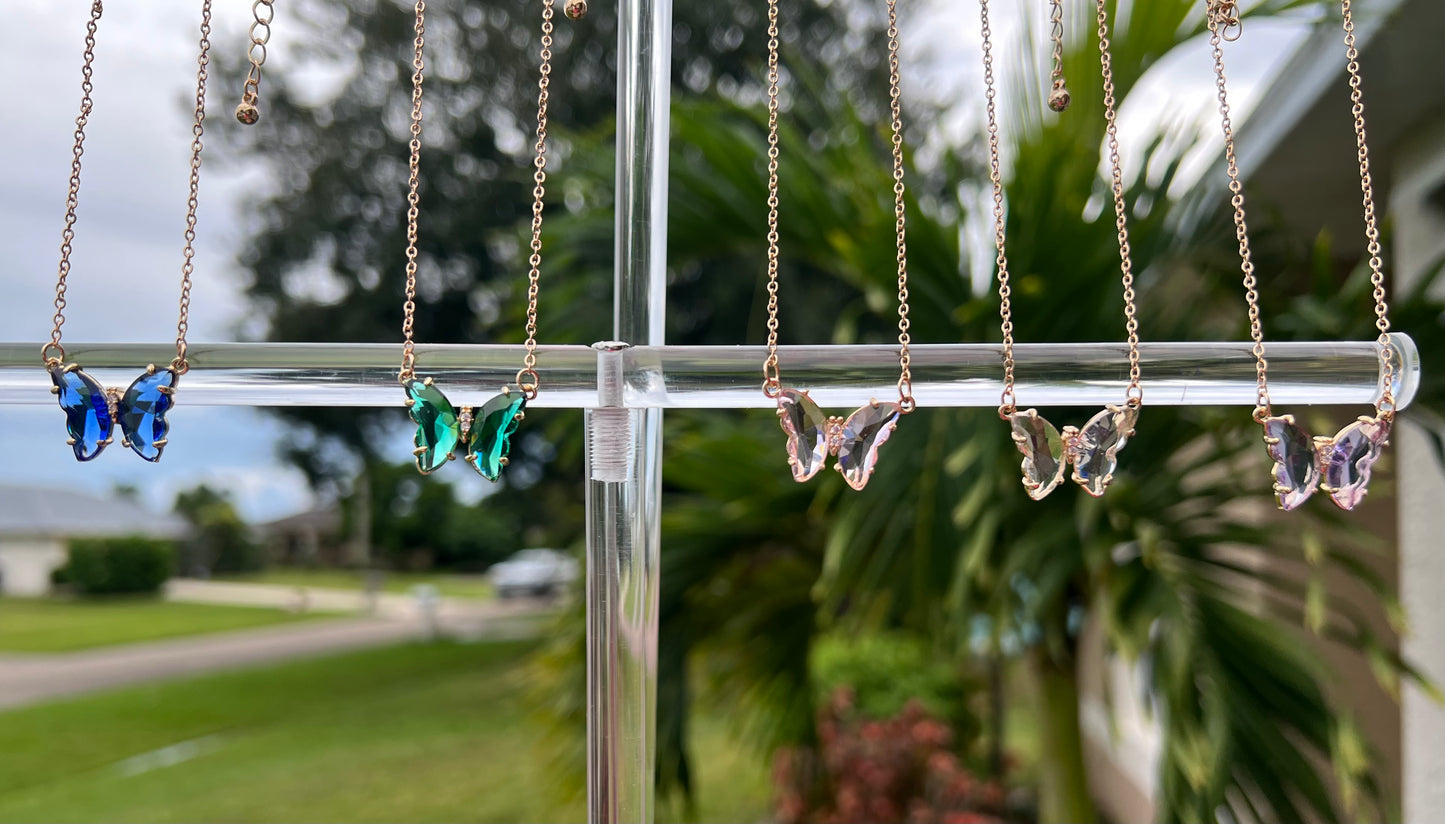 Gemstone Butterfly Necklace