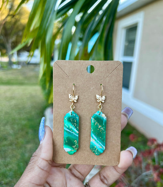 Emerald Polymer Clay Earrings