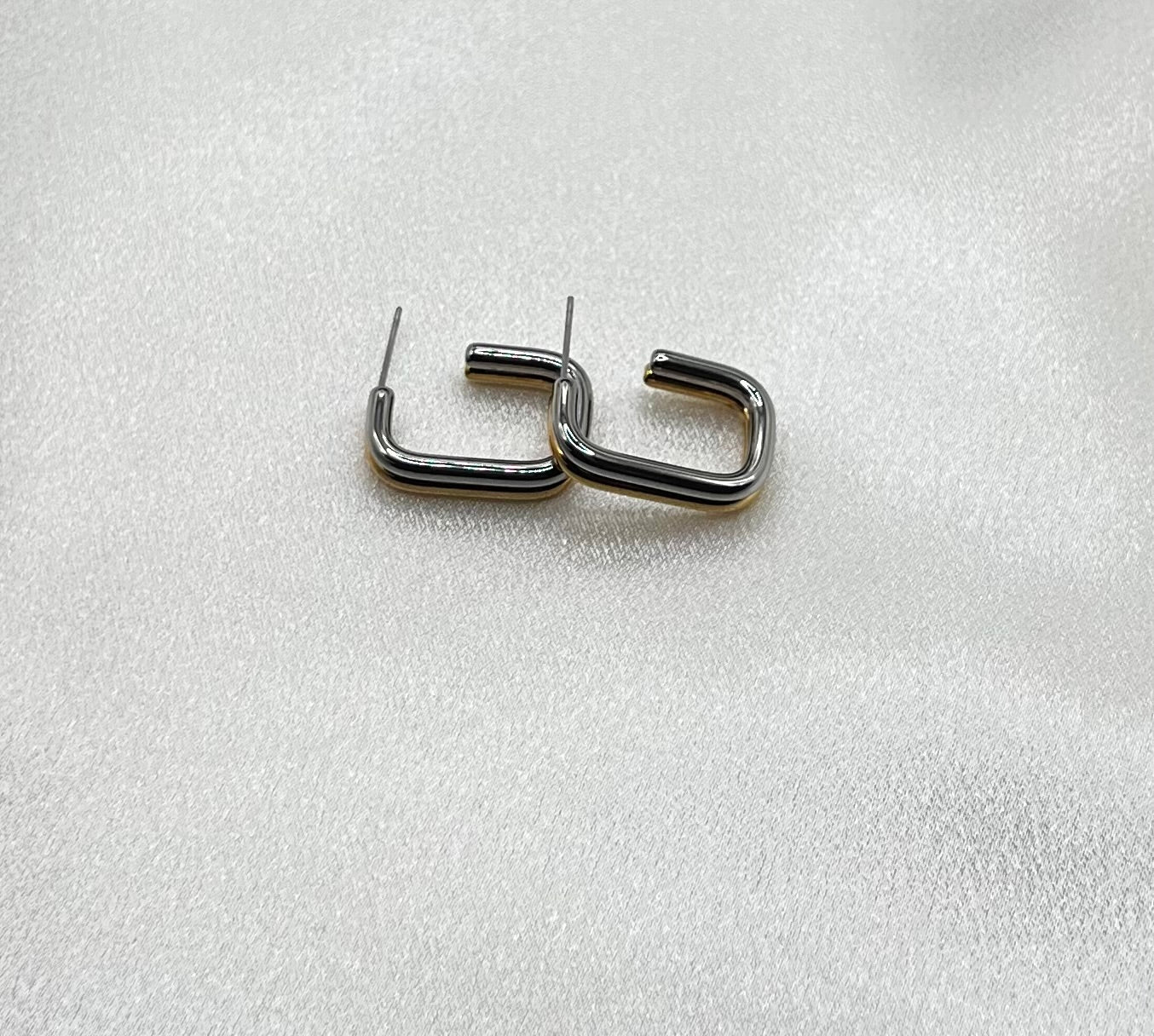 Dual-Tone Hoop Earrings
