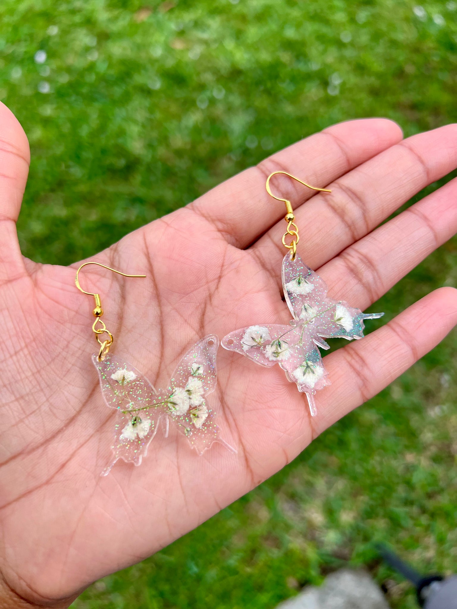 Floral Heart Clay Earrings