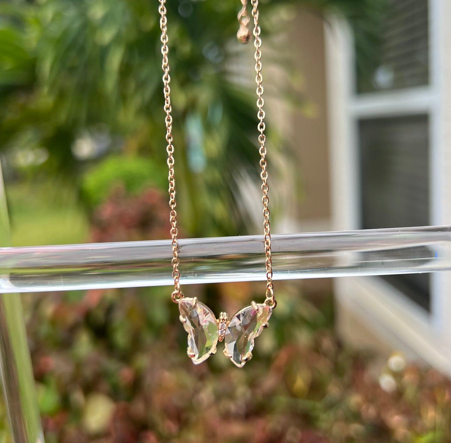 Gemstone Butterfly Necklace